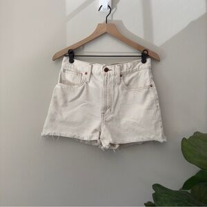 Madewell The Perfect Jean Short 100% Cotton Cutoff Raw Hem Denim Pockets Zip Up